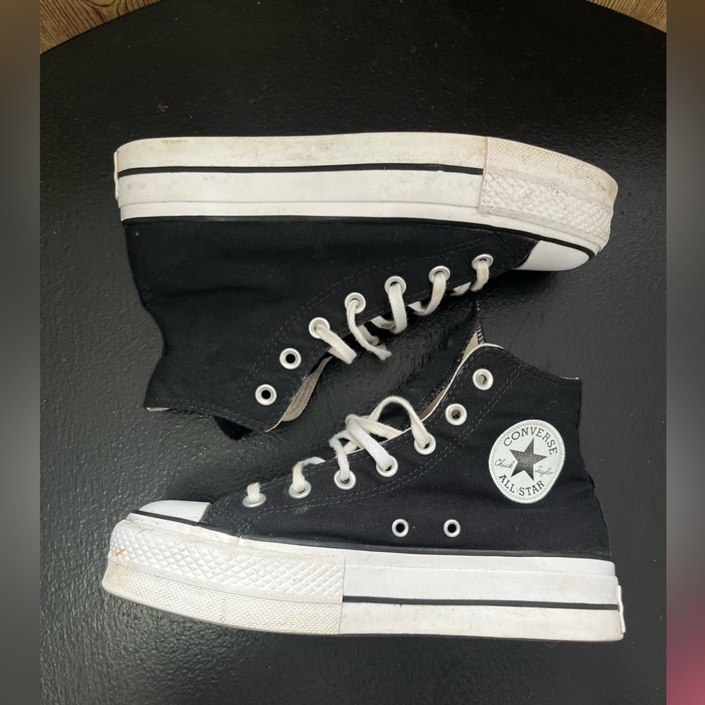 Converse CTAS Lift Black Platform High-Top Sneakers Women’s Size 7.5 - Picture 9 of 11